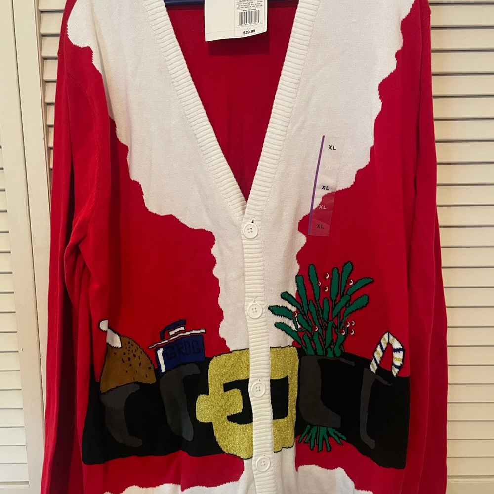 XL Red Christmas Cardigan